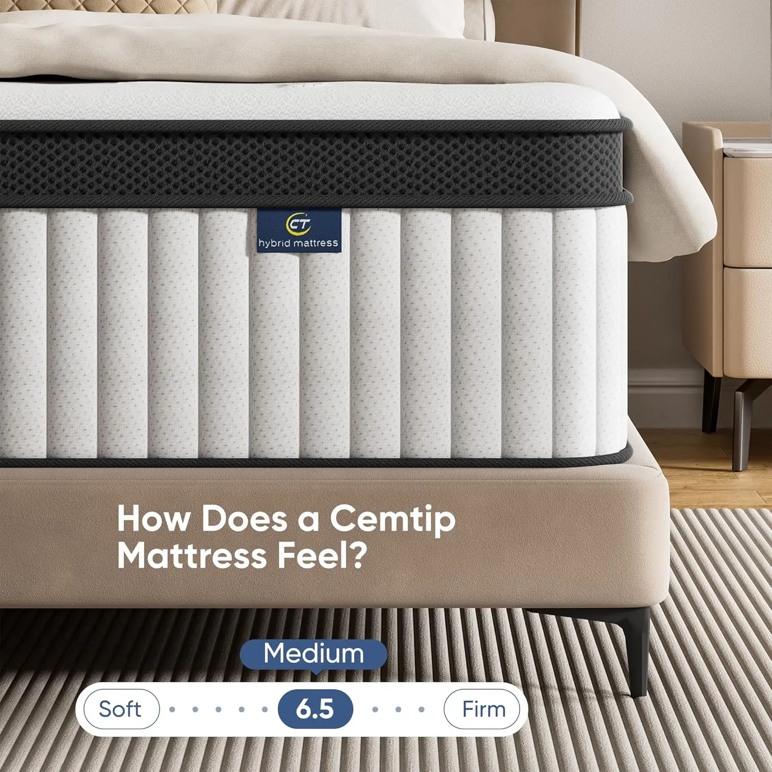 King Mattress, 12 Inch Hybrid Mattress in a Box, Memory Foam and Pocket Springs, Fiberglass Free, Soft and, Customized - Image 3