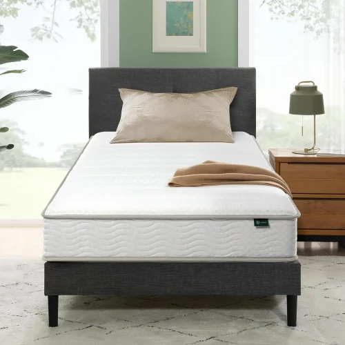 6-Inch Hybrid Mattress Twin Medium Firm, Durable Support, Safe Foam & Fabric, Boxed Delivery